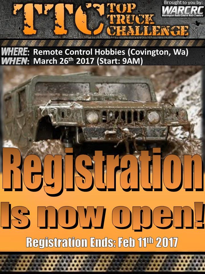 TTC Top Truck Challenge 3/26/17 RC Hobbies Covington, Wa RCCrawler